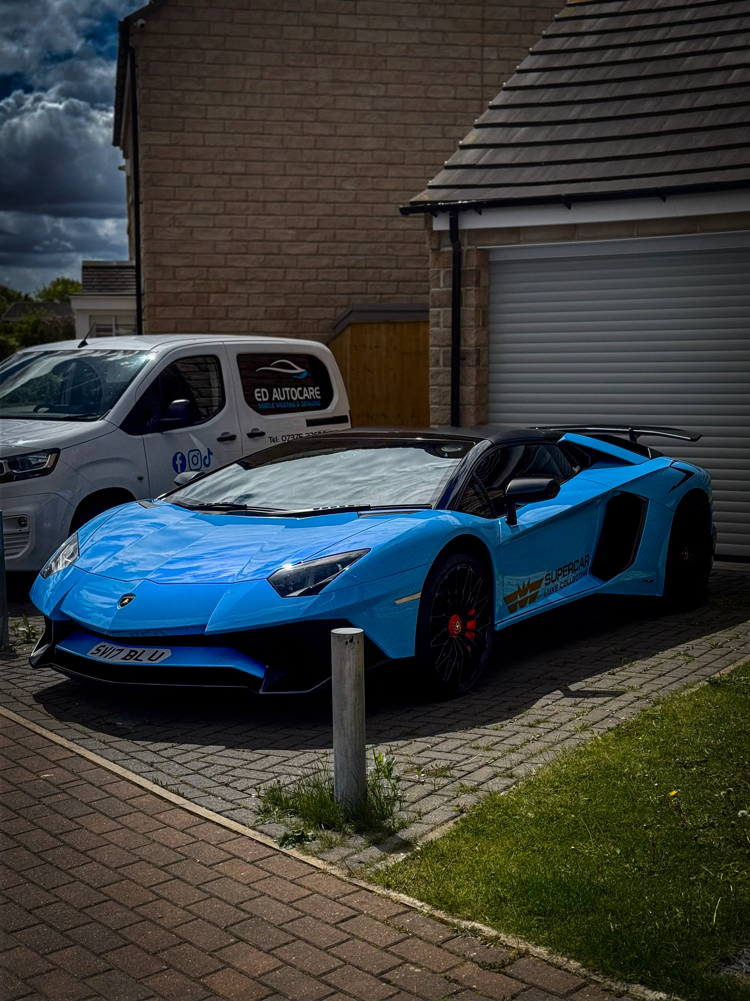 Lamborghini Aventador SV receiving mobile detailing from ED Autocare